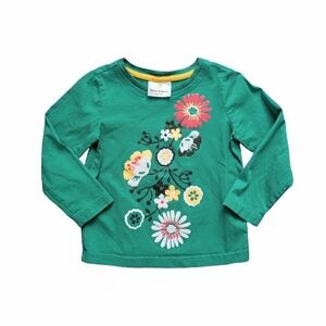 Hanna Andersson Foral Green Shirt - Size 3T